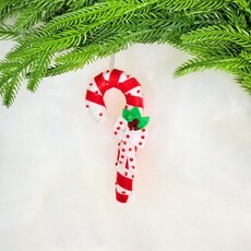 Silk Road Bizaar Red Candy Cane Ornament, Felt