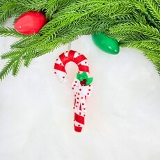 Silk Road Bizaar Red Candy Cane Ornament, Felt