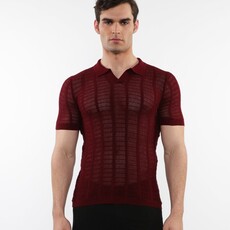 Postmarc FLCAP25  Textured Mesh Knit Cotton Polo 16234