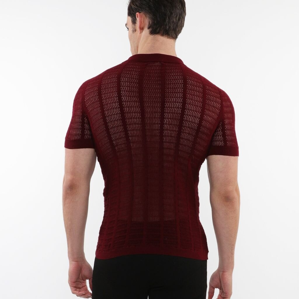 Postmarc FLCAP25  Textured Mesh Knit Cotton Polo 16234