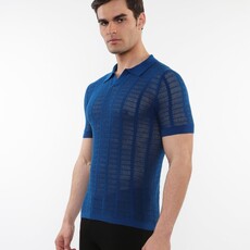Postmarc FLCAP25  Textured Mesh Knit Cotton Polo 16234