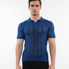 Postmarc FLCAP25  Textured Mesh Knit Cotton Polo 16234