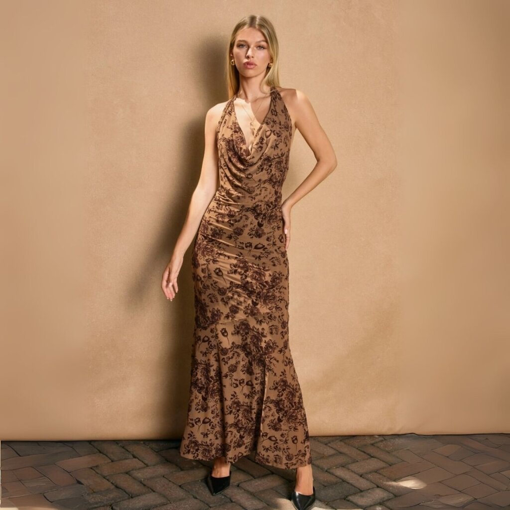 Dress Forum Amber Drift Halter Neck Maxi Dress