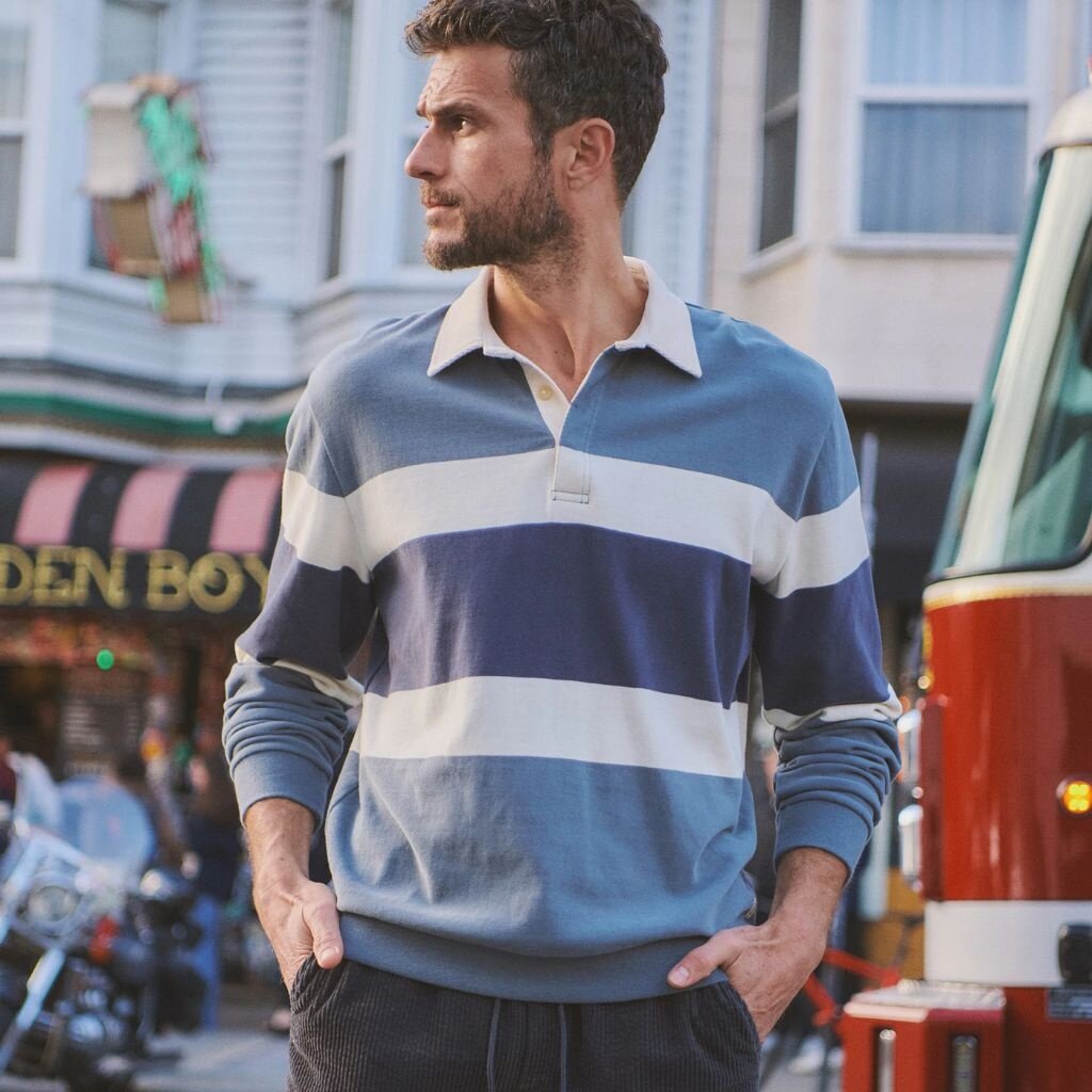 Marine Layer Sueded Rugby Polo
