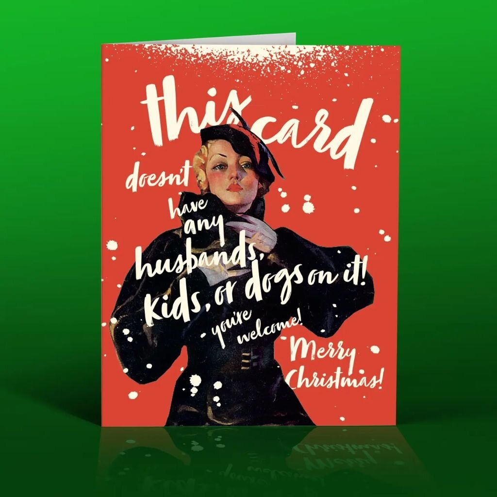 Offensive & Delightful No Kids Or Dogs Christmas card