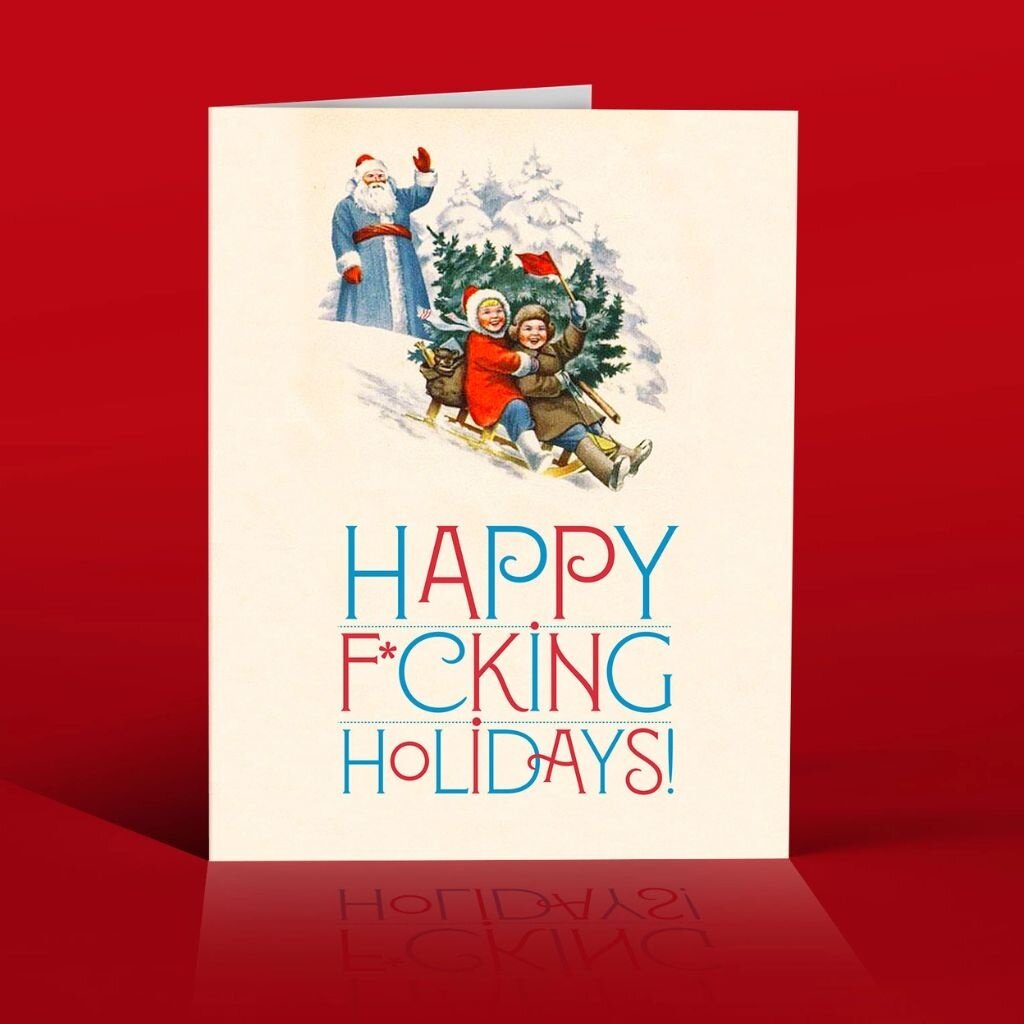 Offensive & Delightful SANTA KIDS Christmas Card