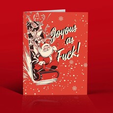 Offensive & Delightful JOYOUS SLEIGH Christmas card
