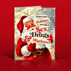 Offensive & Delightful MX16 SEX+DRUGS+SANTA Christmas card