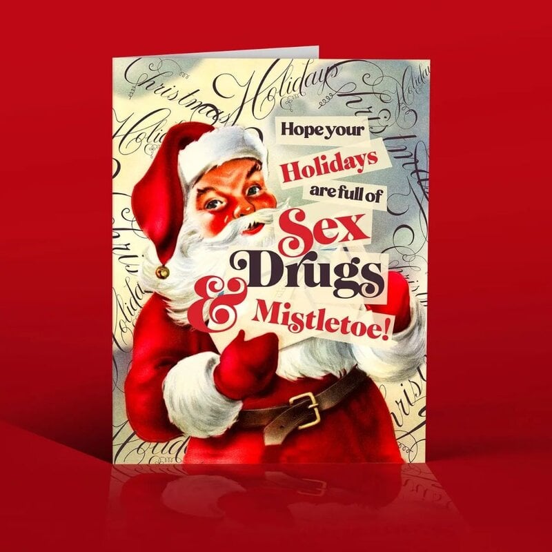 Offensive & Delightful MX16 SEX+DRUGS+SANTA Christmas card