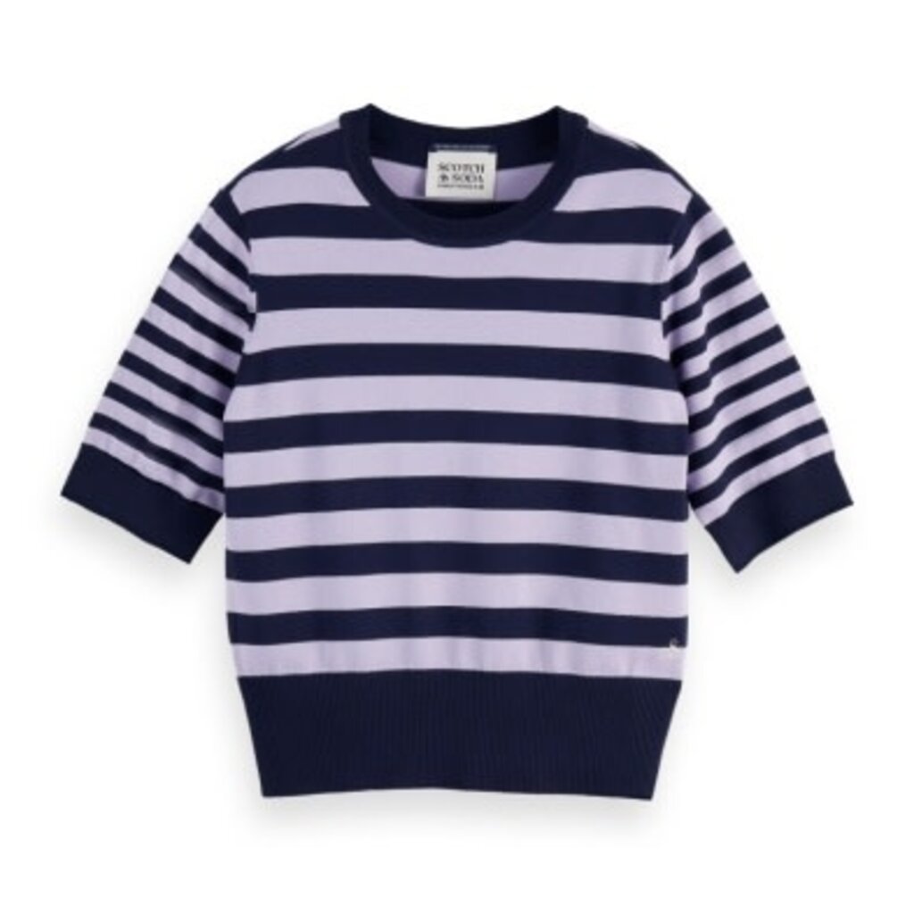 Scotch & Soda - Womenswear Striped Crewneck Short Sleeve Pullover