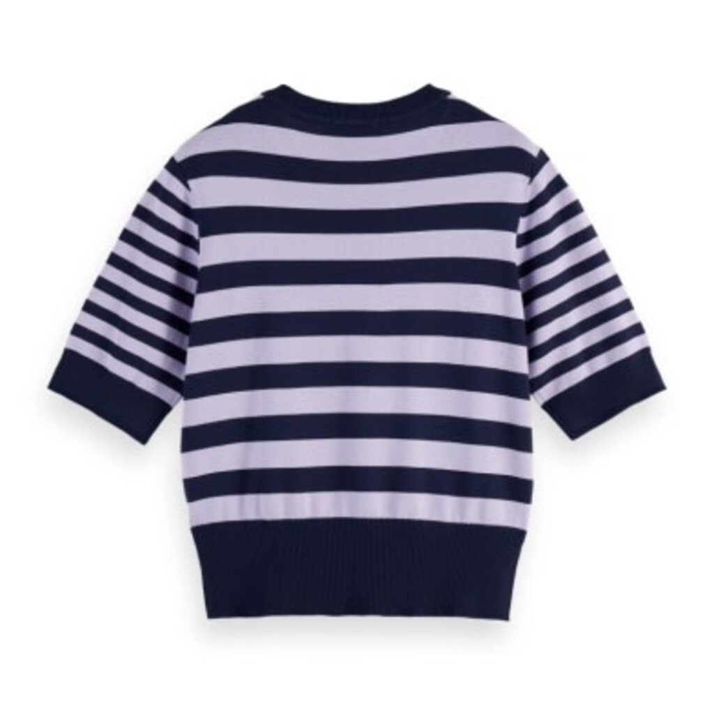 Scotch & Soda - Womenswear Striped Crewneck Short Sleeve Pullover