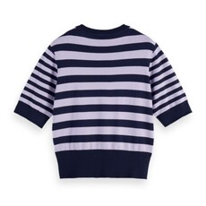 Scotch & Soda - Womenswear Striped Crewneck Short Sleeve Pullover