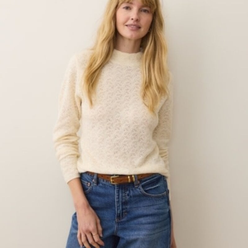 Marine Layer Lucia Pointelle Mock Neck Sweater