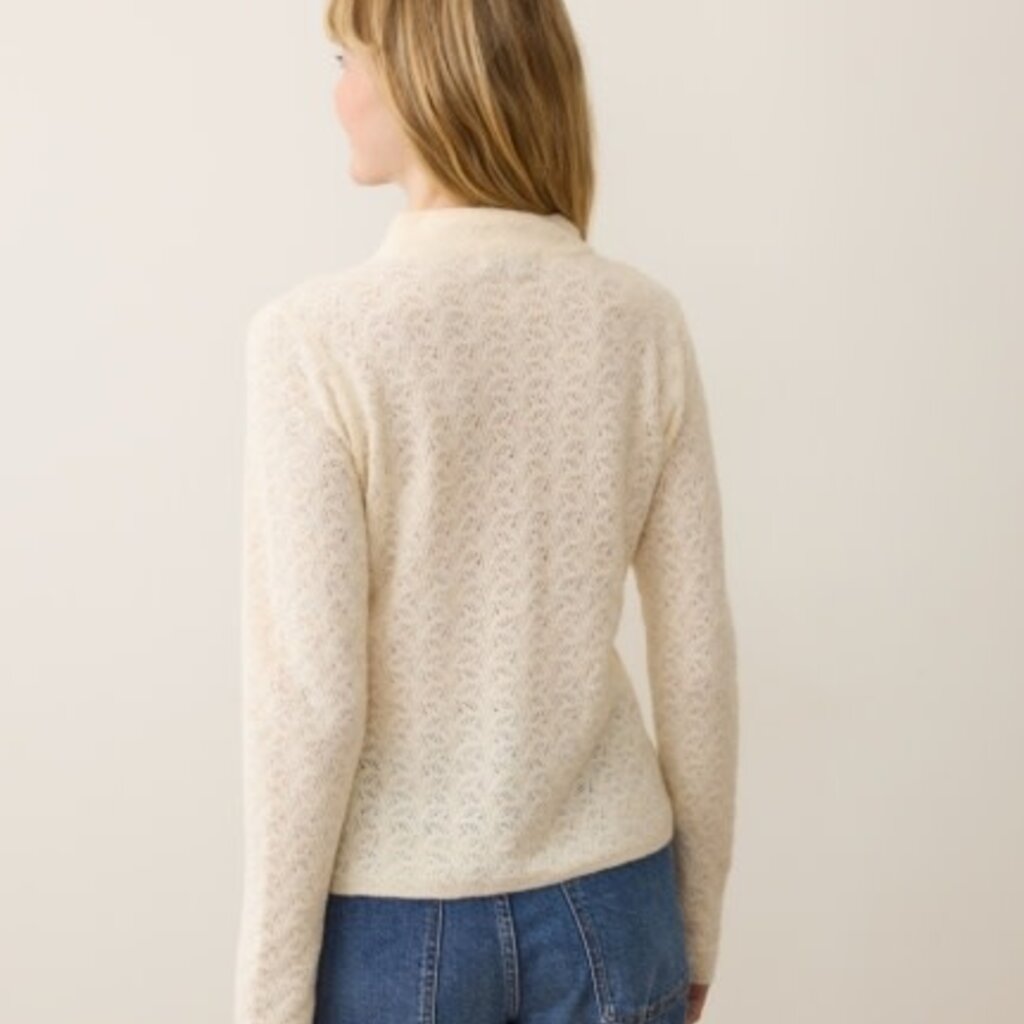 Marine Layer Lucia Pointelle Mock Neck Sweater