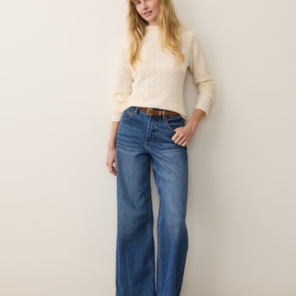 Marine Layer Lucia Pointelle Mock Neck Sweater