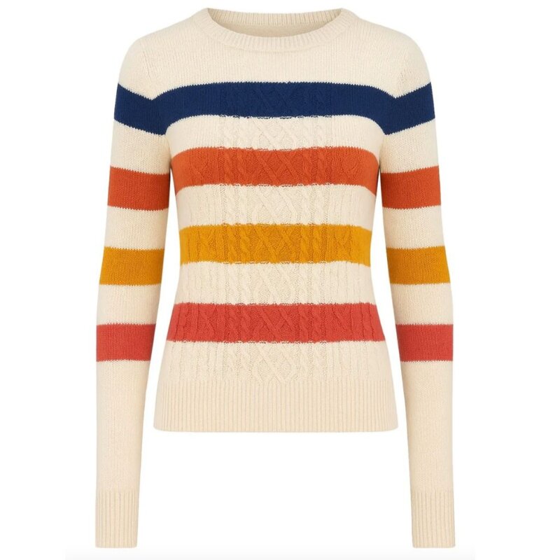 OxKnit FL25 Retro Twisted Knit Jacquard Knitwear