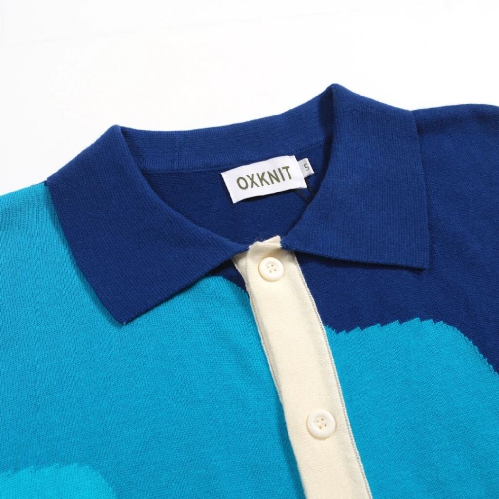 OxKnit FL25 Gradient Jacquard Vintage Knit Cardigan