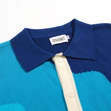 OxKnit FL25 Gradient Jacquard Vintage Knit Cardigan
