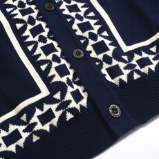 OxKnit FL25 60s Embroidered Knit Polo Button Up