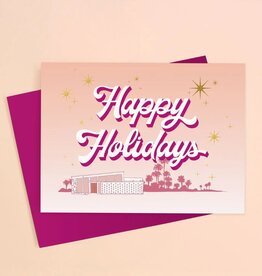 Sunshine Studios Midcentury Gold Foil Happy Holidays Card