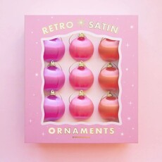 Sunshine Studios Retro Satin Ornaments Set of 9