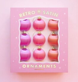 Sunshine Studios Retro Satin Ornaments Set of 9