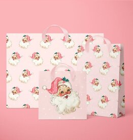 Sunshine Studios Retro Pink Santa Gift Bag