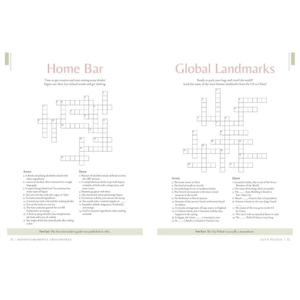 Schiffer Publishing Mindful Moments Crosswords