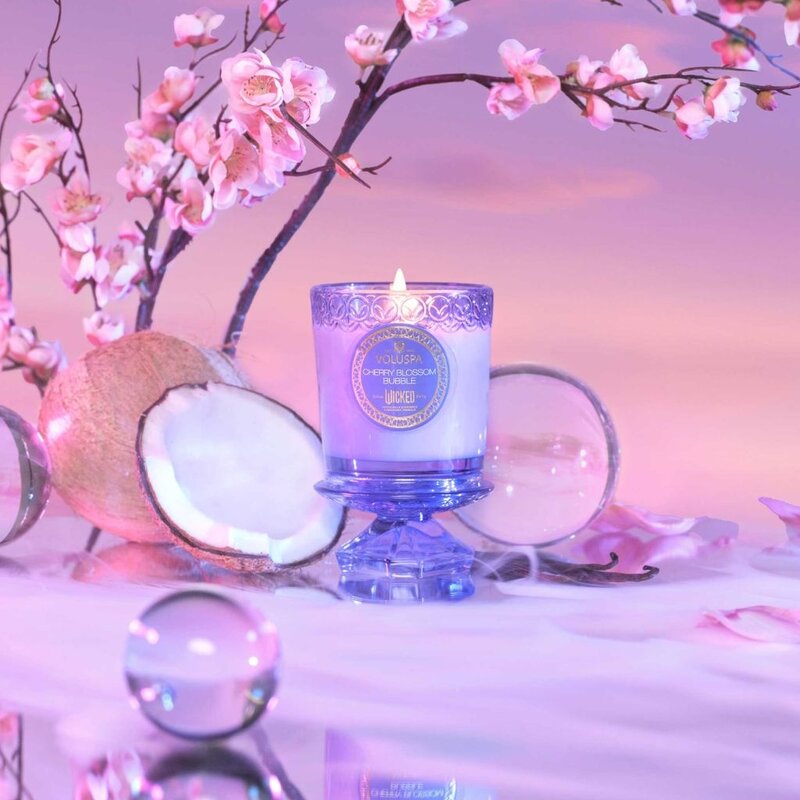 Voluspa Wicked Act II Cherry Blossom Bubble Boxed Candle 8.5oz Candle