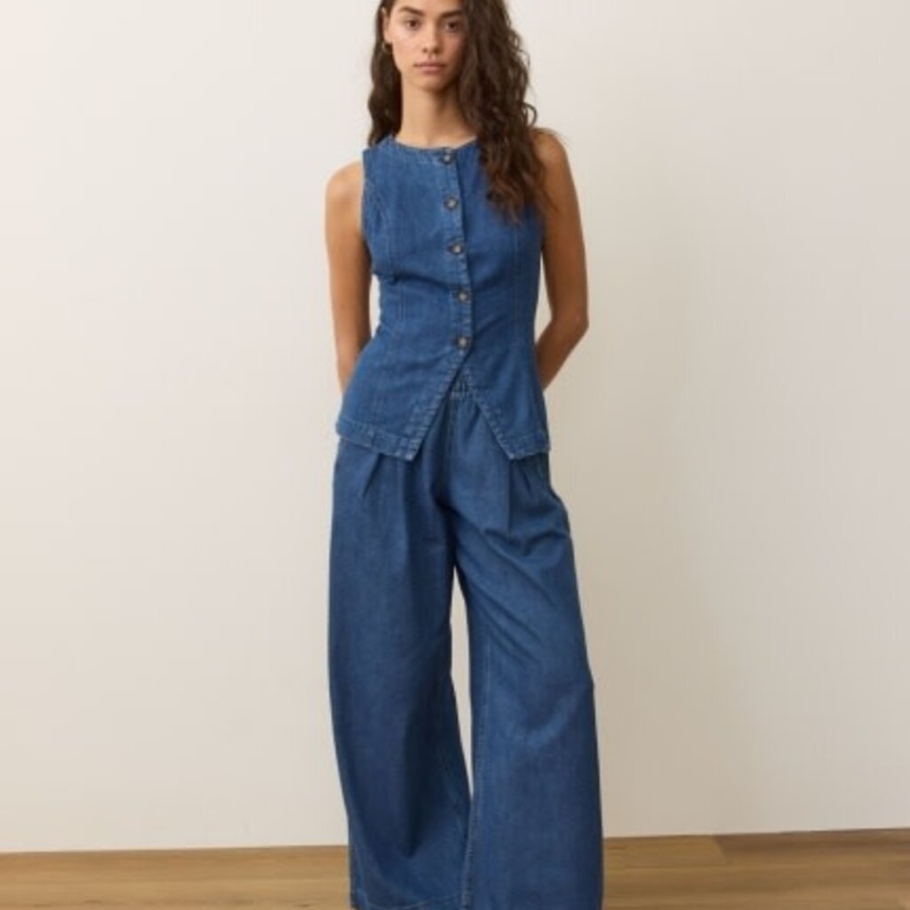 Marine Layer Charlie Longline Denim Vest