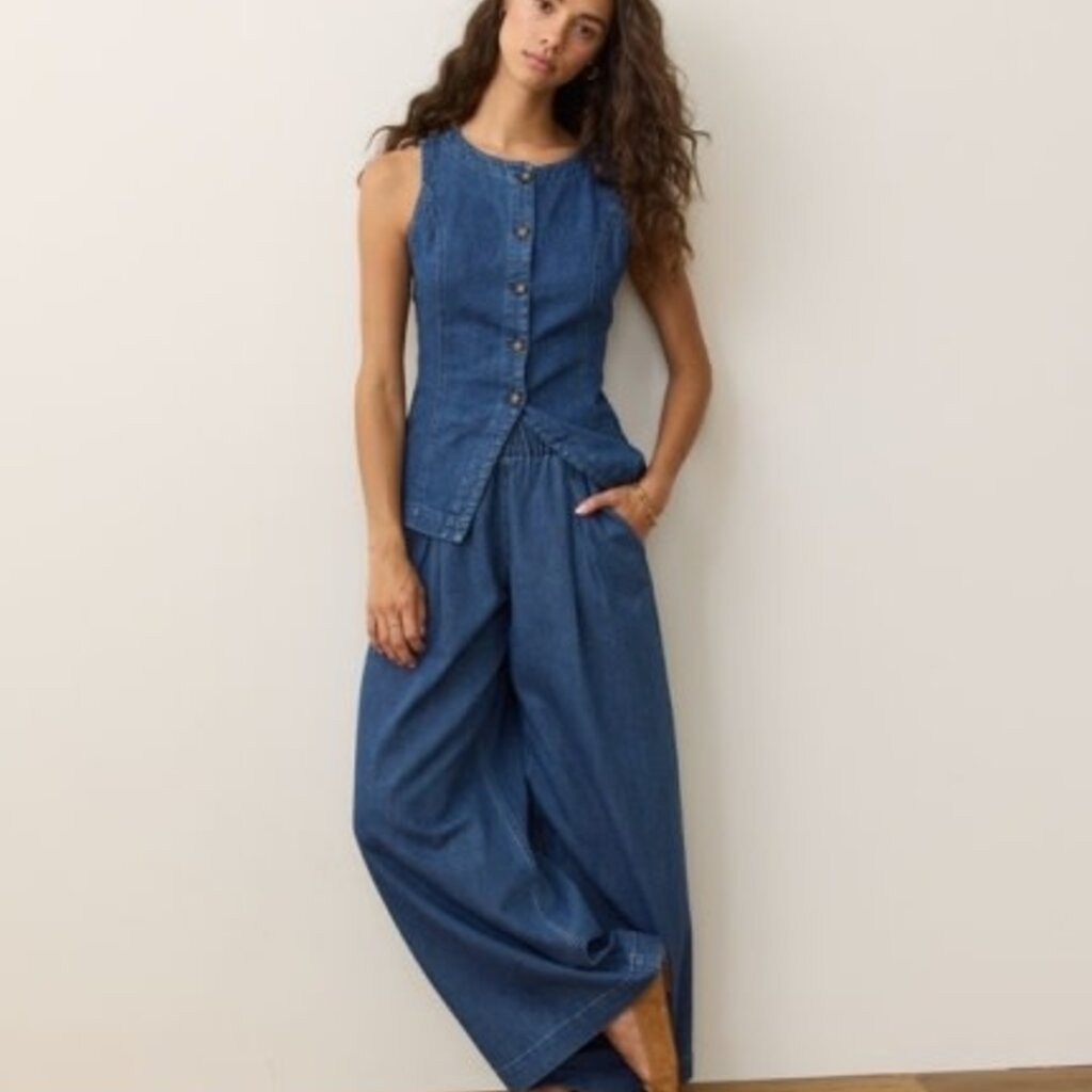 Marine Layer Charlie Longline Denim Vest