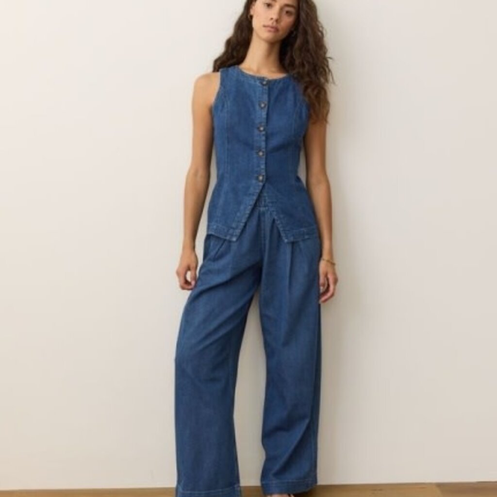 Marine Layer Charlie Longline Denim Vest