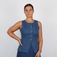Marine Layer Charlie Longline Denim Vest