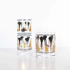 Mod Lounge Paper Co. Black & Gold Mid Century Vintage Highball Glass