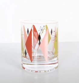 Mod Lounge Paper Co. Retro Diamonds Vintage Whiskey Rocks Glass
