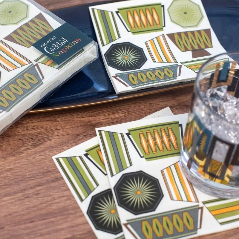 Mod Lounge Paper Co. Mid Century Modern Cookwear Cocktail Napkins