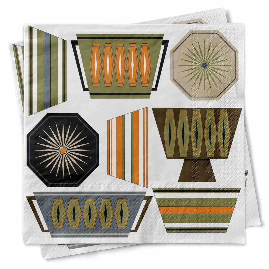 Mod Lounge Paper Co. Mid Century Modern Cookwear Cocktail Napkins