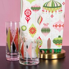 Mod Lounge Paper Co. Retro Diamonds Vintage Highball Glass