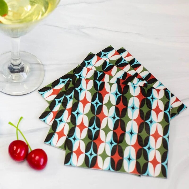 Mod Lounge Paper Co. Starlight Diamonds Mid Century Modern Cocktail Napkins