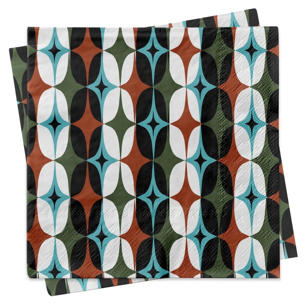 Mod Lounge Paper Co. Starlight Diamonds Mid Century Modern Cocktail Napkins