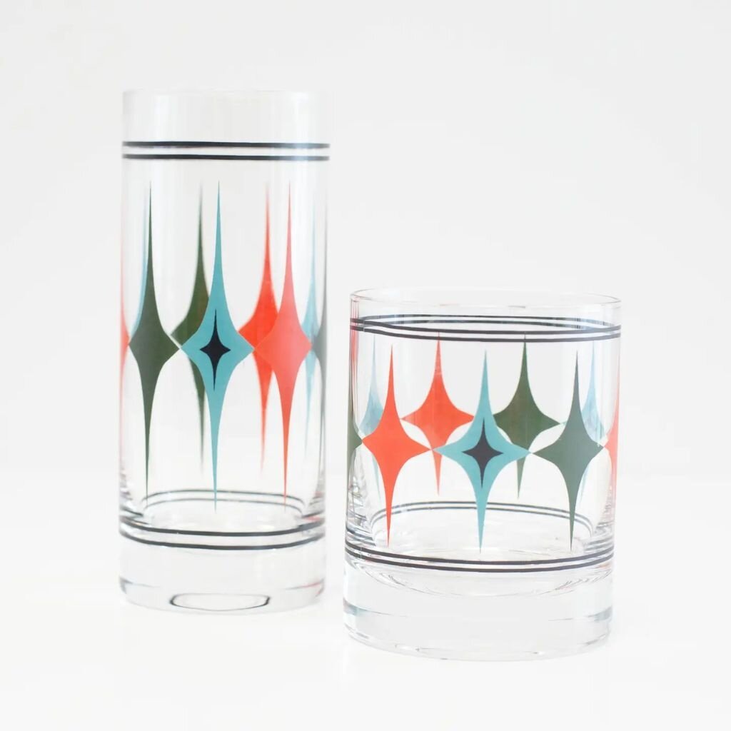 Mod Lounge Paper Co. Starlight Diamond Row Vintage Highball Glass