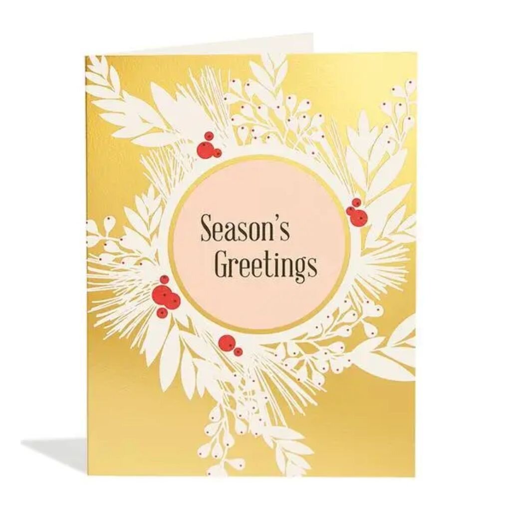 Snow & Graham Gilded Wreath Holiday Card