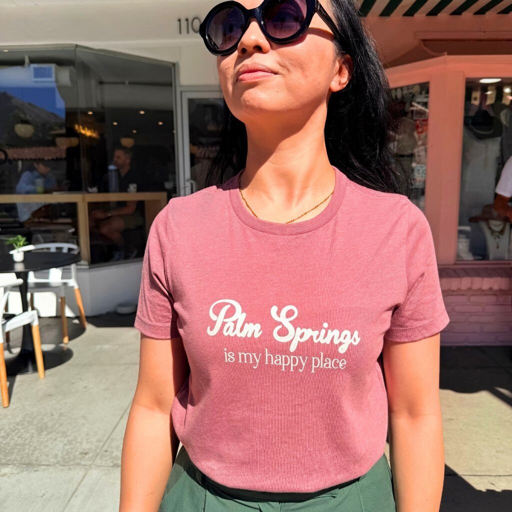 Peepa's Palm Springs Is My Happy Place Womens Graphic Tee