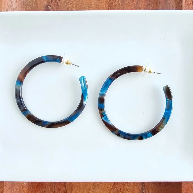 Spiffy & Splendid Cameron Hoops Mocha and Blue
