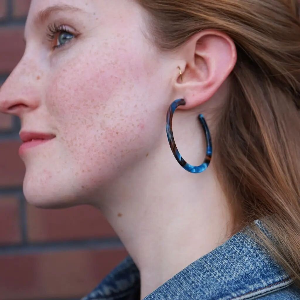 Spiffy & Splendid Cameron Hoops Mocha and Blue