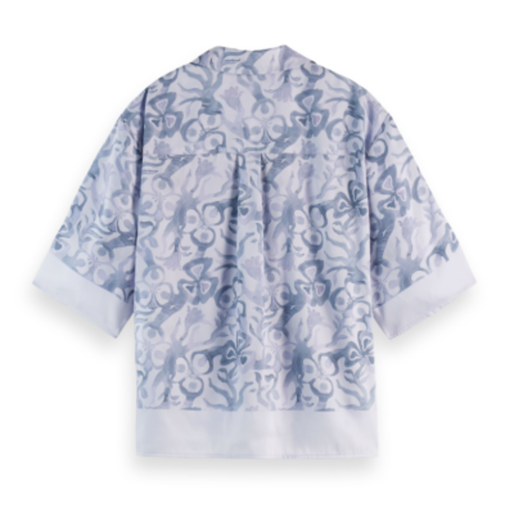Scotch & Soda - Womenswear Dancer Lavender Printed Short Sleeve Shirt