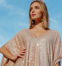 Jennafer Grace Consignment Rose Gold Sequin Caftan