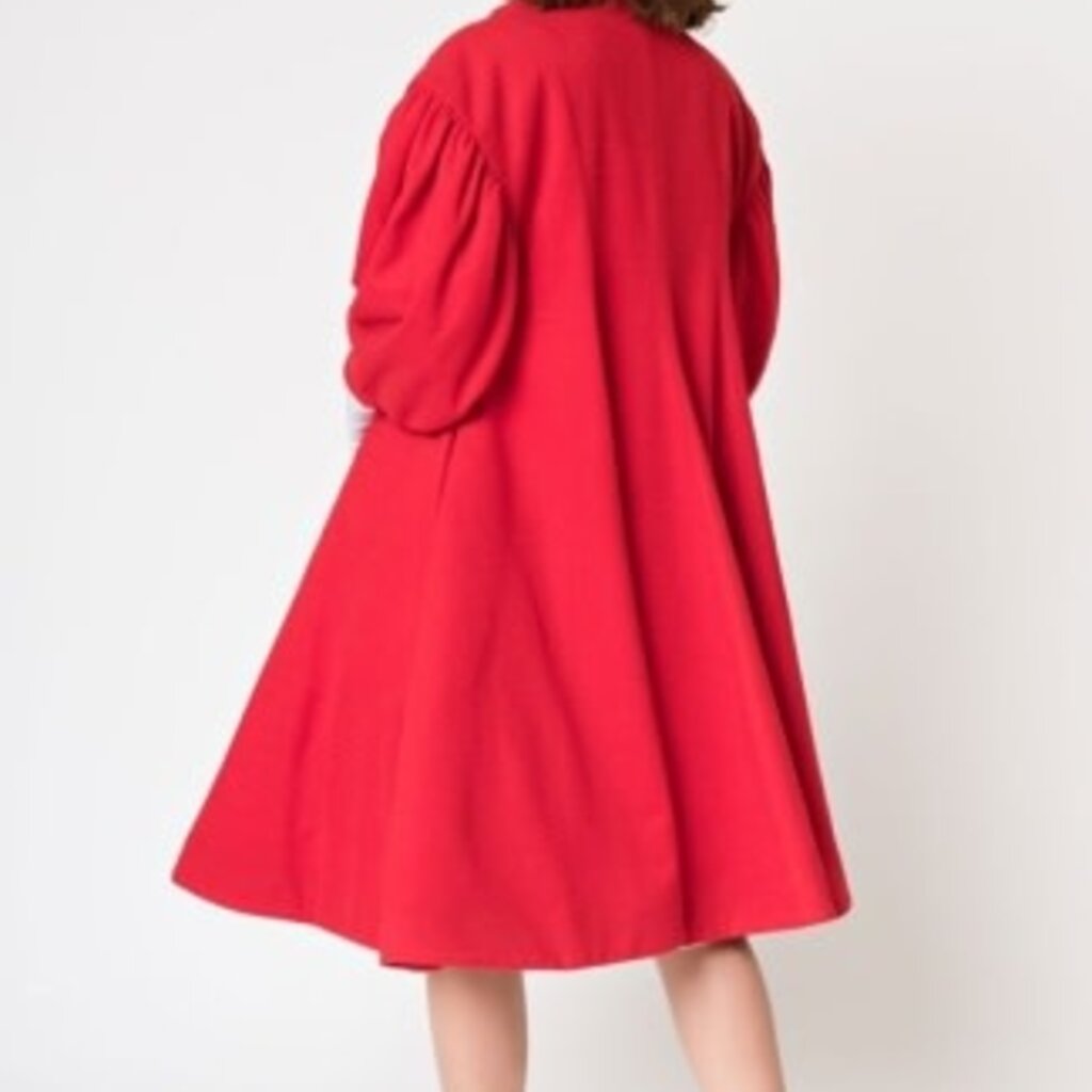 Unique Vintage & Smak Parlour Barbie™ x Unique Vintage 1960s Style Red Flare Swing Coat