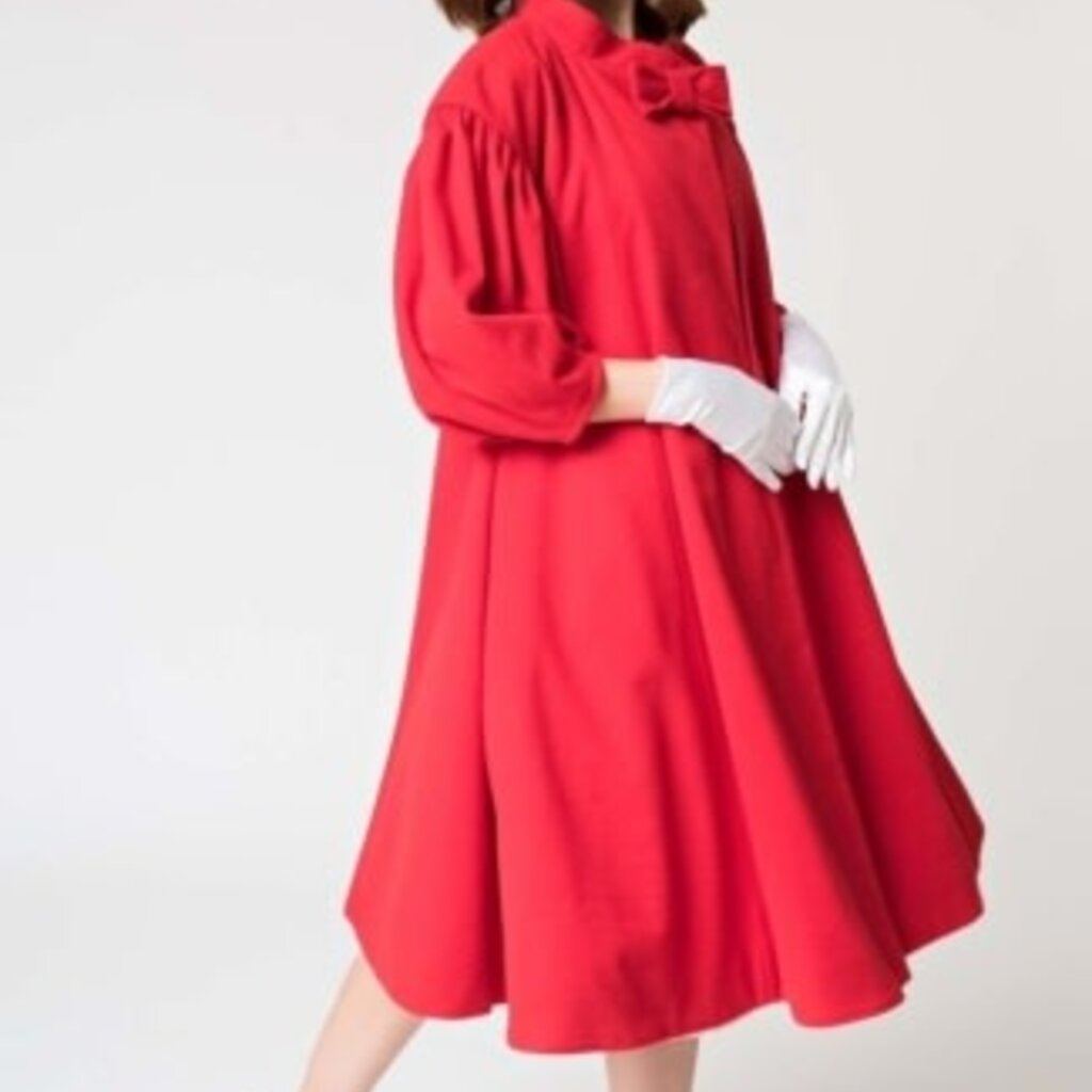 Unique Vintage & Smak Parlour Barbie™ x Unique Vintage 1960s Style Red Flare Swing Coat