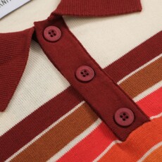 OxKnit FL25 Mens Vintage 1970s Knit Polo Shirt